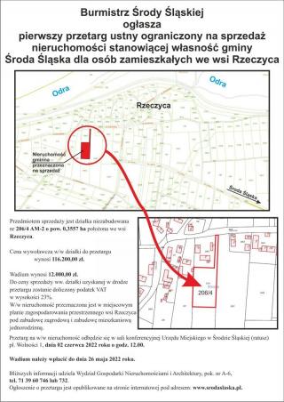 Przetarg na sprzedaż nieruchomości dla osób zamieszkałych we wsi Rzeczyca