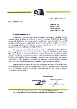 Zarząd ŚKP proponuje, POLBUS-PKS nie odpowiada na pisma