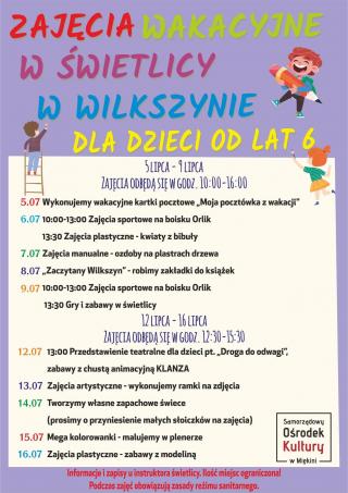 Wakacyjne atrakcje dla dzieci w Wilkszynie