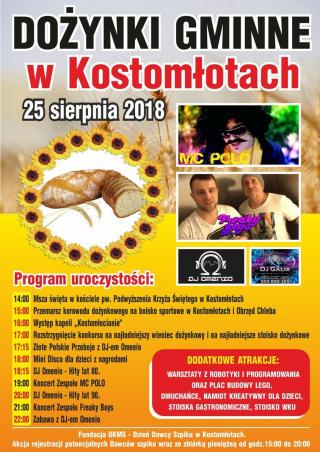 Wiemy kto wystąpi na dożynkach w Kostomłotach