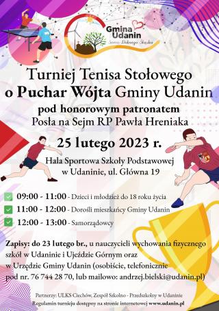 Turniej tenisa stołowego w Udaninie. Ruszyły zapisy