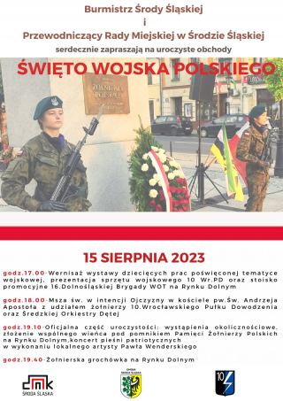 Uroczyste obchody Święta Wojska Polskiego w Środzie Śląskiej