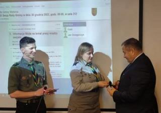 Burmistrz Gminy Miękinia otrzymał Honorową Odznakę Ruchu Przyjaciół Harcerstwa