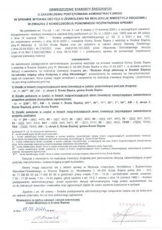 Obwieszczenie Starosty Średzkiego