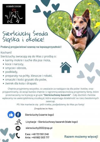 Stowarzyszenie “Sierściuchy” prosi o wsparcie