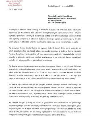 Apel Burmistrza: Panowie Starostowie, nam chodzi o szpital, a nie o prywatne przychodnie