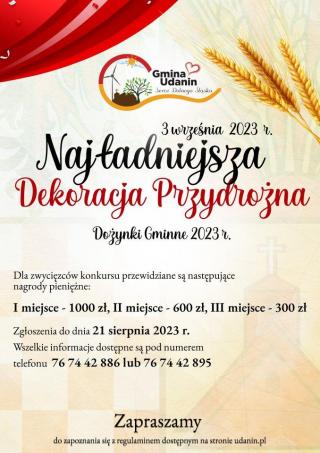 Gmina Udanin zaprasza do udziału w konkursie dożynkowym