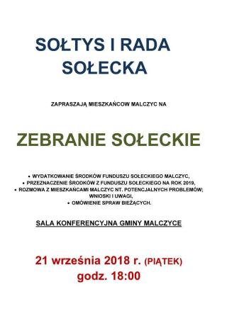 Zebranie sołeckie w Malczycach