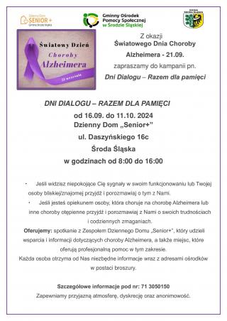 Dni Dialogu - Razem dla pamięci! Kampania GOPS i DDS+ w Środzie Śląskiej