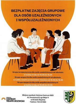 Zaproszenie na bezpłatne zajęcia grupowe dla osób uzależnionych i współuzależnionych