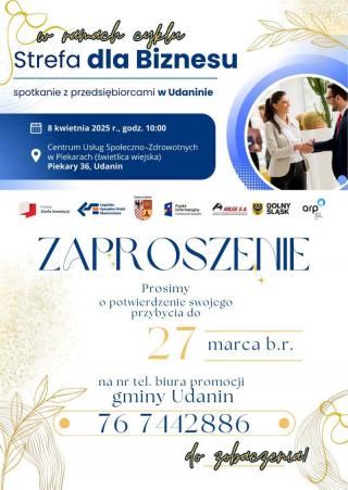 Strefa dla Biznesu - spotkanie z przedsiębiorcami w Gminie Udanin