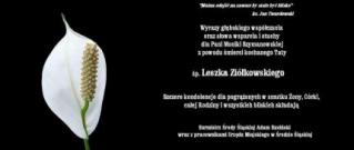 Kondolencje dla Pani Moniki Szymanowskiej