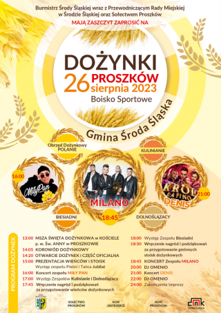 Dożynki Gminne w Proszkowie już 26 sierpnia!