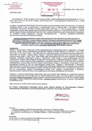 Burmistrz Środy Śląskiej wydał opinię ws. robót geologicznych dla INTEL