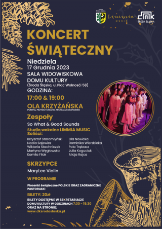 Koncert świąteczny w Domu Kultury w Środzie Śląskiej