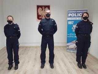 Ślubowanie nowych funkcjonariuszy Komendy Powiatowej Policji w Środzie Śląskiej