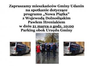 Gmina Udanin zaprasza mieszkańców na spotkanie z wojewodą