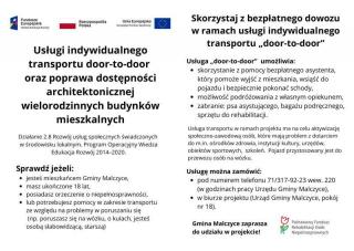 Usługa transportowa od drzwi do drzwi dla mieszkańców gminy Malczyce