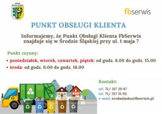 Punkt Obsługi Klienta FbSerwis - godziny otwarcia i kontakt