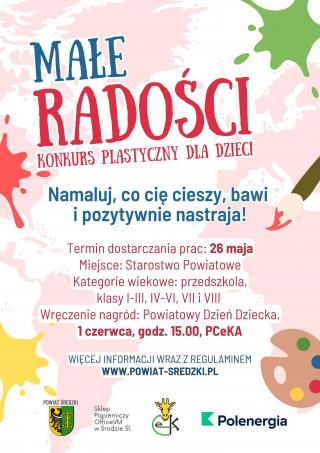 Namaluj, co cię cieszy i pozytywnie nastraja - powiatowy konkurs plastyczny