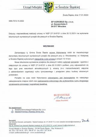 Agrobud wezwany do demontażu źle wykonanych przejść