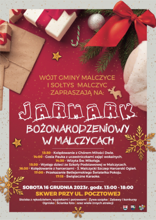 Jarmark Bożonarodzeniowy w Malczycach z wieloma atrakcjami