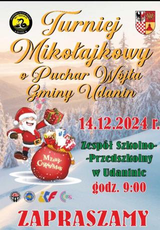 Zapraszamy na Turniej Mikołajkowy o Puchar Wójta Gminy Udanin