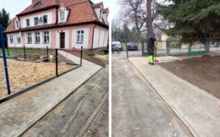 Chodnik przy świetlicy w Chwalimierzu