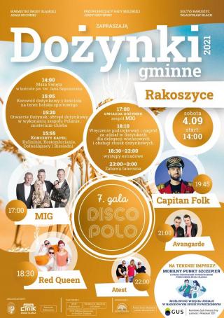 4 września zapraszamy na Dożynki Gminne i 7. Galę disco – polo w Rakoszycach