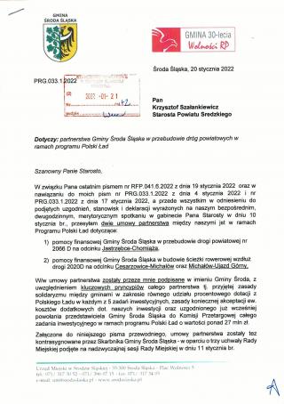 Burmistrz proponuje, starosta z wójtami nie przyjmują zasad solidaryzmu w powiatowym projekcie drogowym