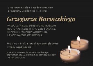 Kondolencje z powodu śmierci śp. Grzegorza Borowskiego