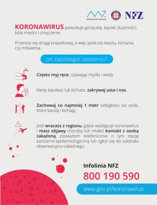 Koronawirus - Informacja Powiatowego Inspektora Sanitarnego