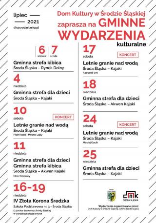 Dom Kultury i Gmina Środa Śląska zapraszają na lipcowe wydarzenia