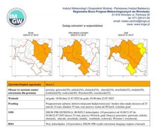 Ostrzeżenie drugiego stopnia przed burzami!