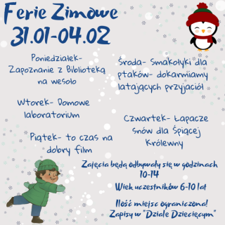 Zimowe ferie w średzkiej bibliotece