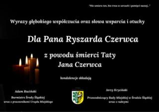 Kondolencje dla Pana Ryszarda Czerwca