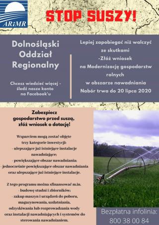 ARiMR: Zabezpiecz gospodarstwo przed suszą, złóż wniosek o dotację