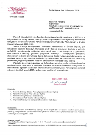 Przedłużenie terminu zgłaszania kandydatów do składu Gminnej Komisji Rozwiązywania Problemów Alkoholowych