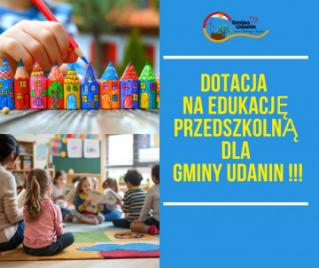 Gmina Udanin z wysokim dofinansowaniem na edukację przedszkolną