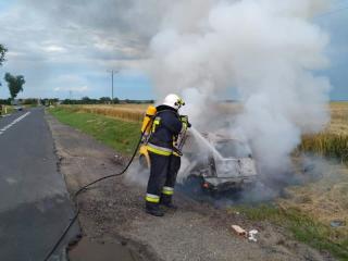 Pożar samochodu w Jarostowie