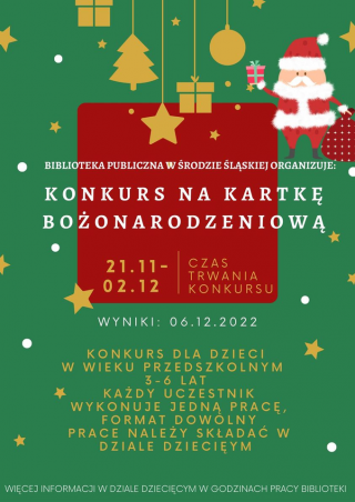 Biblioteczny konkurs na kartkę świąteczną