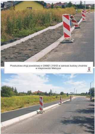W Malczycach trwa budowa chodnika i wymiana nawierzchni drogi