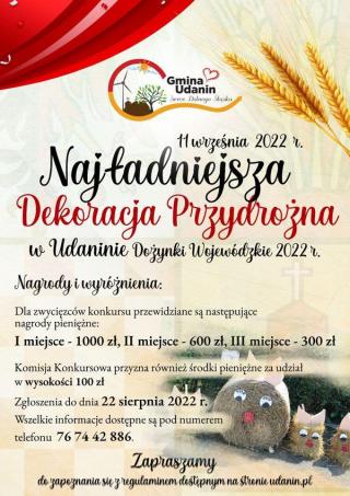 Konkurs dożynkowy na Najładniejszą dekorację przydrożną w Udaninie