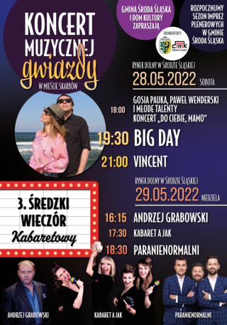 Muzyczno-kabaretowy weekend majowy w Środzie Śląskiej
