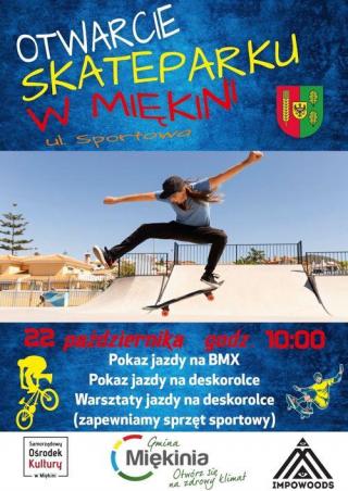 Wkrótce otwarcie skateparku w Miękini!