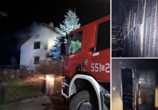 Pożar domu w Ciechowie. Poszkodowane zostały 2 osoby