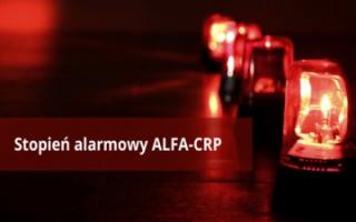 Stopień alarmowy ALFA-CRP na obszarze całego kraju