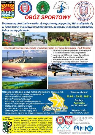 Obóz sportowy średzkich „Skarbów” ze wsparciem Gminy