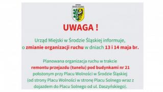 UWAGA! Zmiana organizacji ruchu