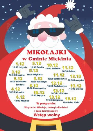 Mikołajki w gminie Miękinia - terminy spotkań w świetlicach wiejskich